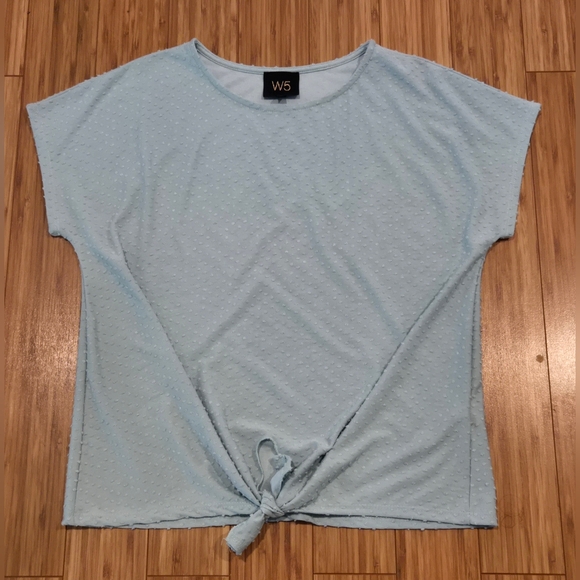 NWOT W5 Sky Blue Short Sleeve Top - Picture 1 of 7